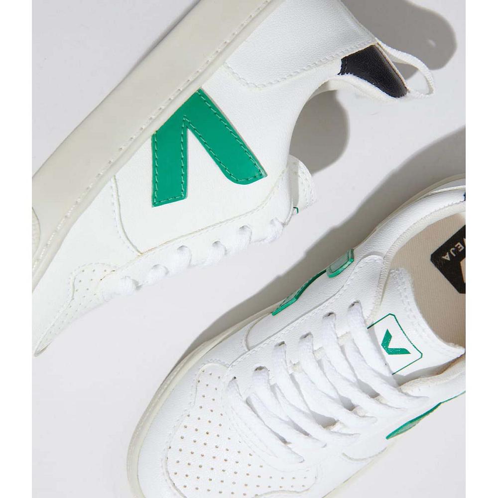 Veja V-10 LACE CWL Cipő Gyerek White/Green | HU 788TCE